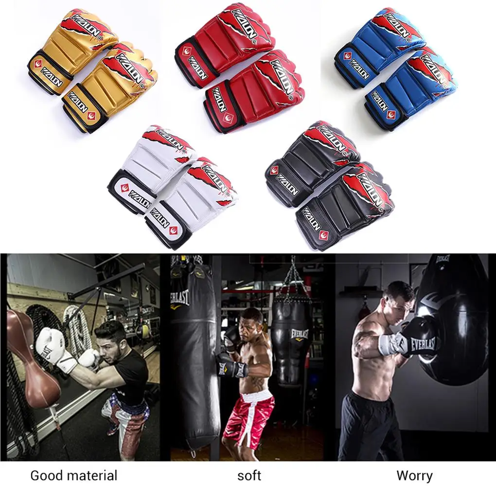 

1 Pair Adult Boxing Gloves PU Leather Professional Gloves Kickboxing Gloves Men Women Training Tool