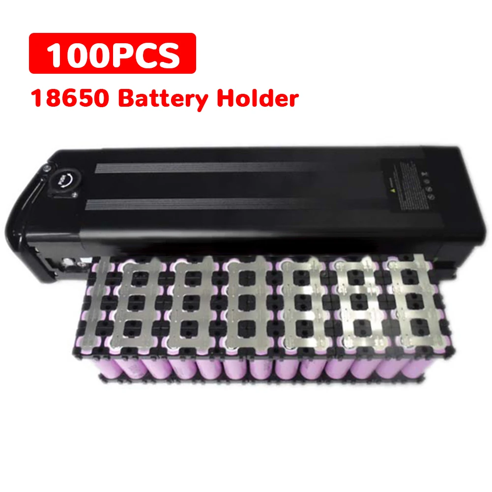 100Pcs 18650 Li-ion Cell Holder Portable 18650 Cylindrical Battery Storage Brackets with Battery Installation Hole Plastic Case