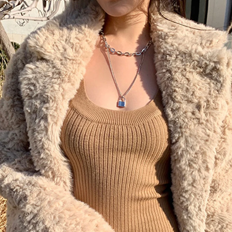 

Winter Long Oversized Shaggy Fuzzy Warm Thick Fluffy Faux Fur Coat Women Sashes Lapel Stylish Luxury Korean Fashion 2023