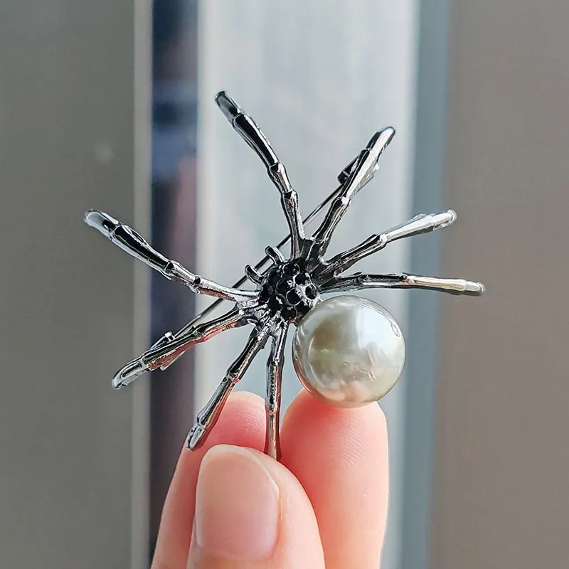 YOQUCOL Halloween Spider Brooch Pin - Crystal Rhinestone Spider Shape Pin For Women & Girls (2x2 Inch)