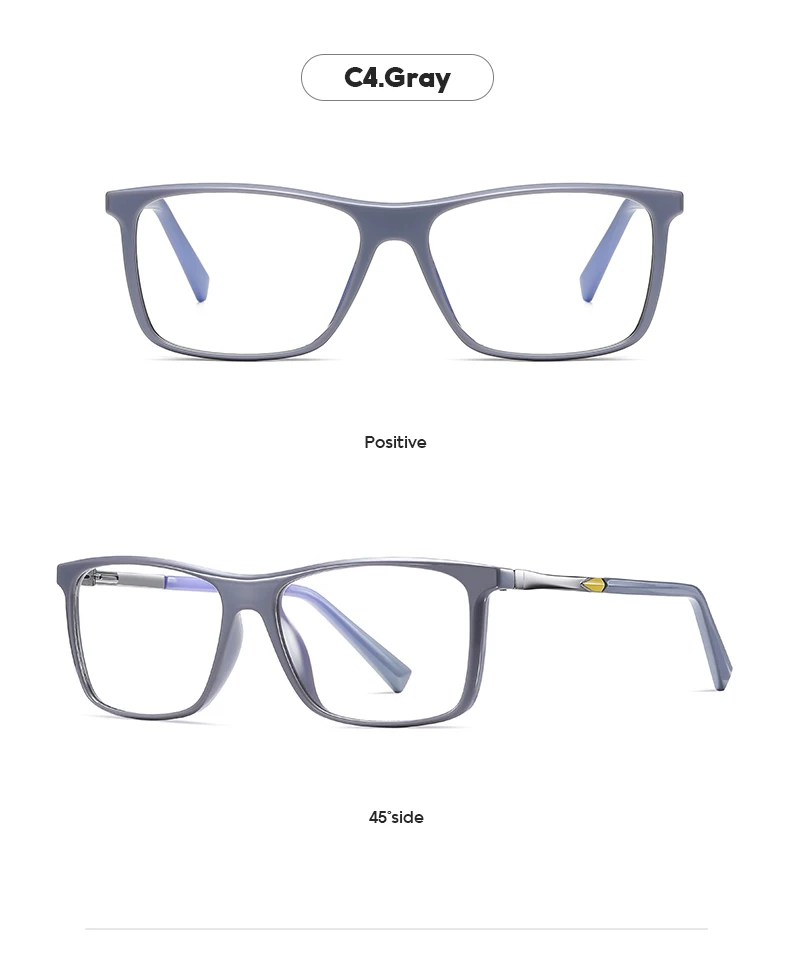 Vcka quadratische Mode Myopie Brille Rahmen tr90 Frauen Männer Vintage Anti-Blaulicht Rezept benutzer definierte Optik Brillen-0,50 bis-10 – Detail 17