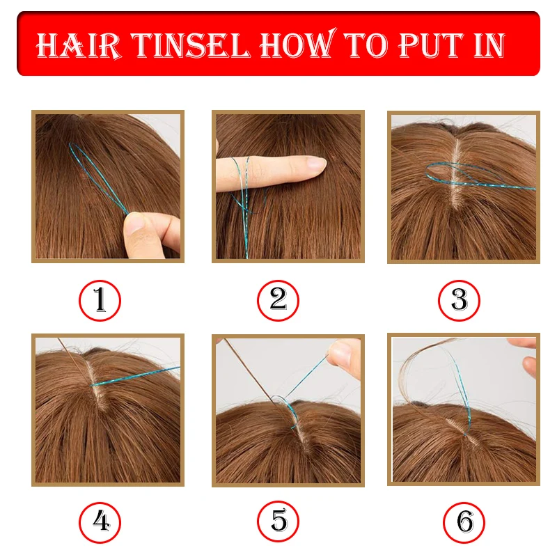Hair Tinsel Kit with Tools and Beads Easy to Use 1000 Strands 48Inches  Glitter Tinsel Hair Extension