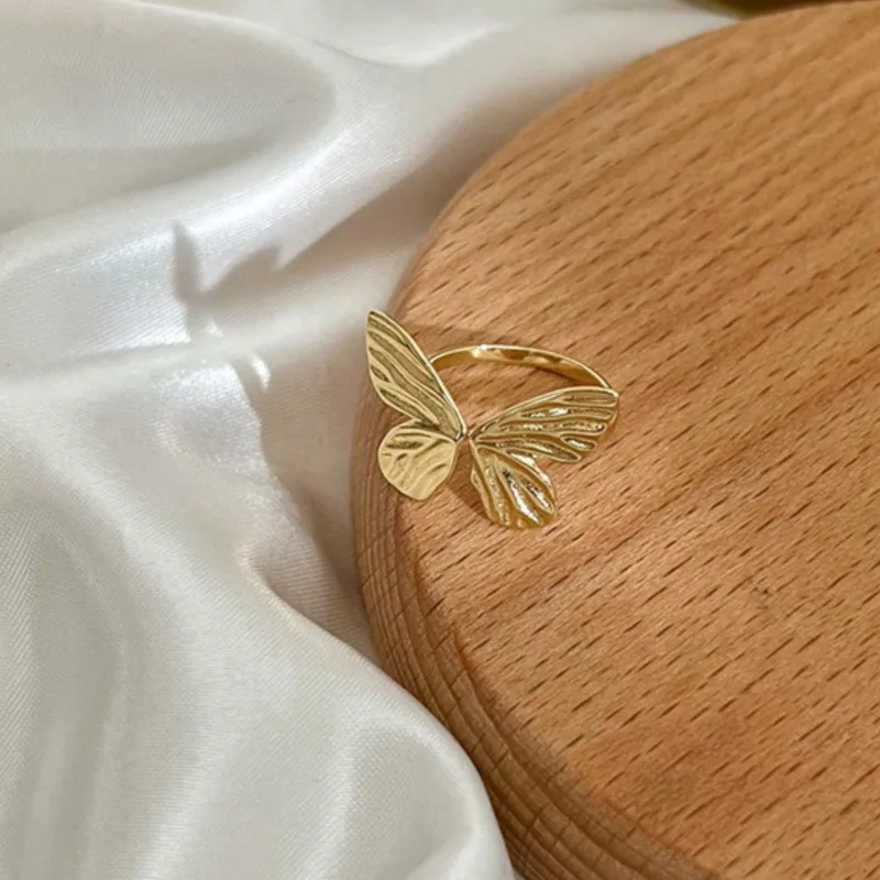 Geometric Handmade Butterfly Ring for Women Silver Color Silver Color Irregular Minimalist Rings Jewelry Gifts