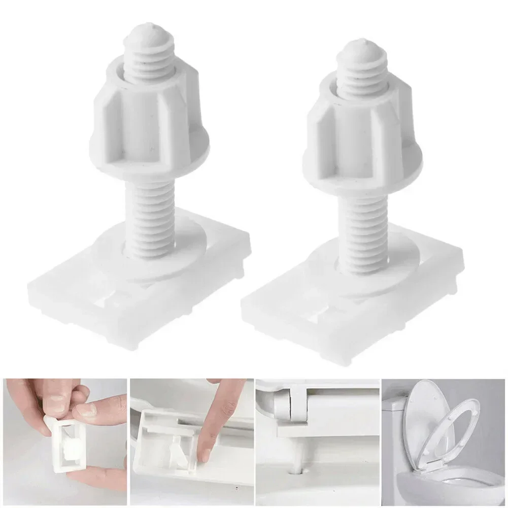 Toilet Seat Hinge Bolts Screw Fixing Fitting Kit 2pcs Bathroom Toilet Seat Repair Screws Accessories Tools