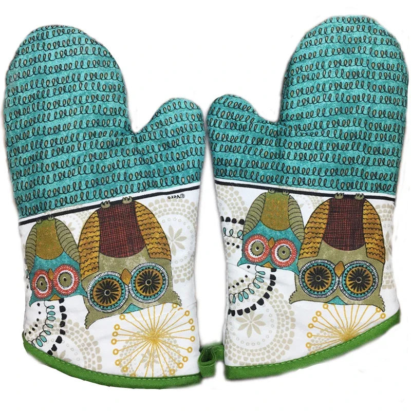 

Baking Thick Insulated Gloves Europe / Korean Style Canvas Thicken Microwave Oven Mitts Home Textile Family Cookware 2 Piece