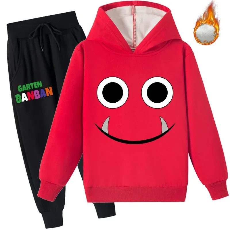 

Garten of Banban New Children's Clothing Garten of Banban Velvet Hoodie Sweatshirt + Velvet Trousers Set Two-piece Set
