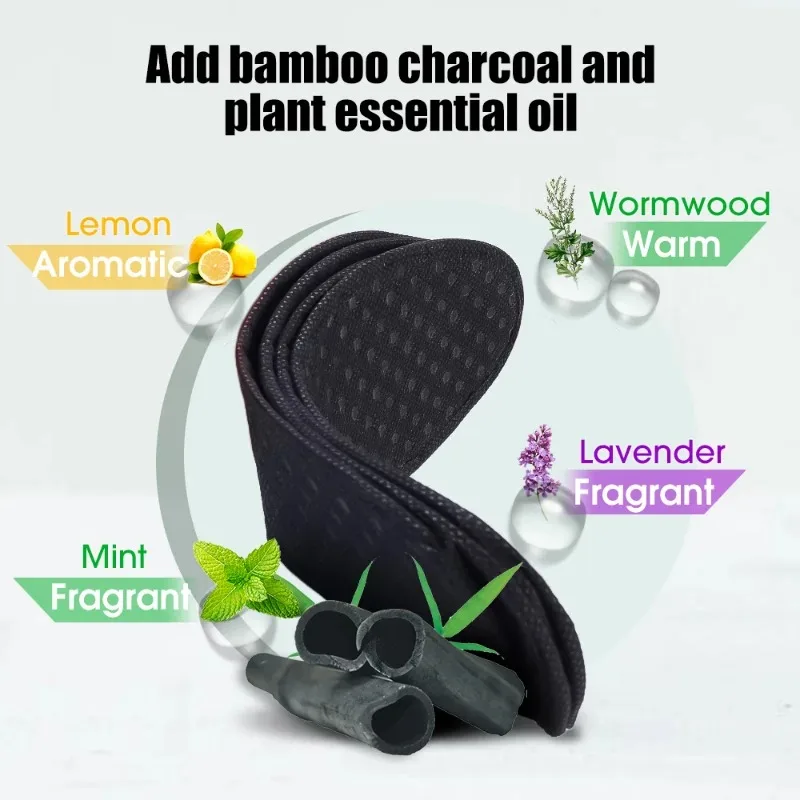 2/6/10pcs Deodorant Foot Insoles Bamboo Charcoal Insert Light Weight Breathable Thin Sport Shoe Pad Suction Perspiration Insole
