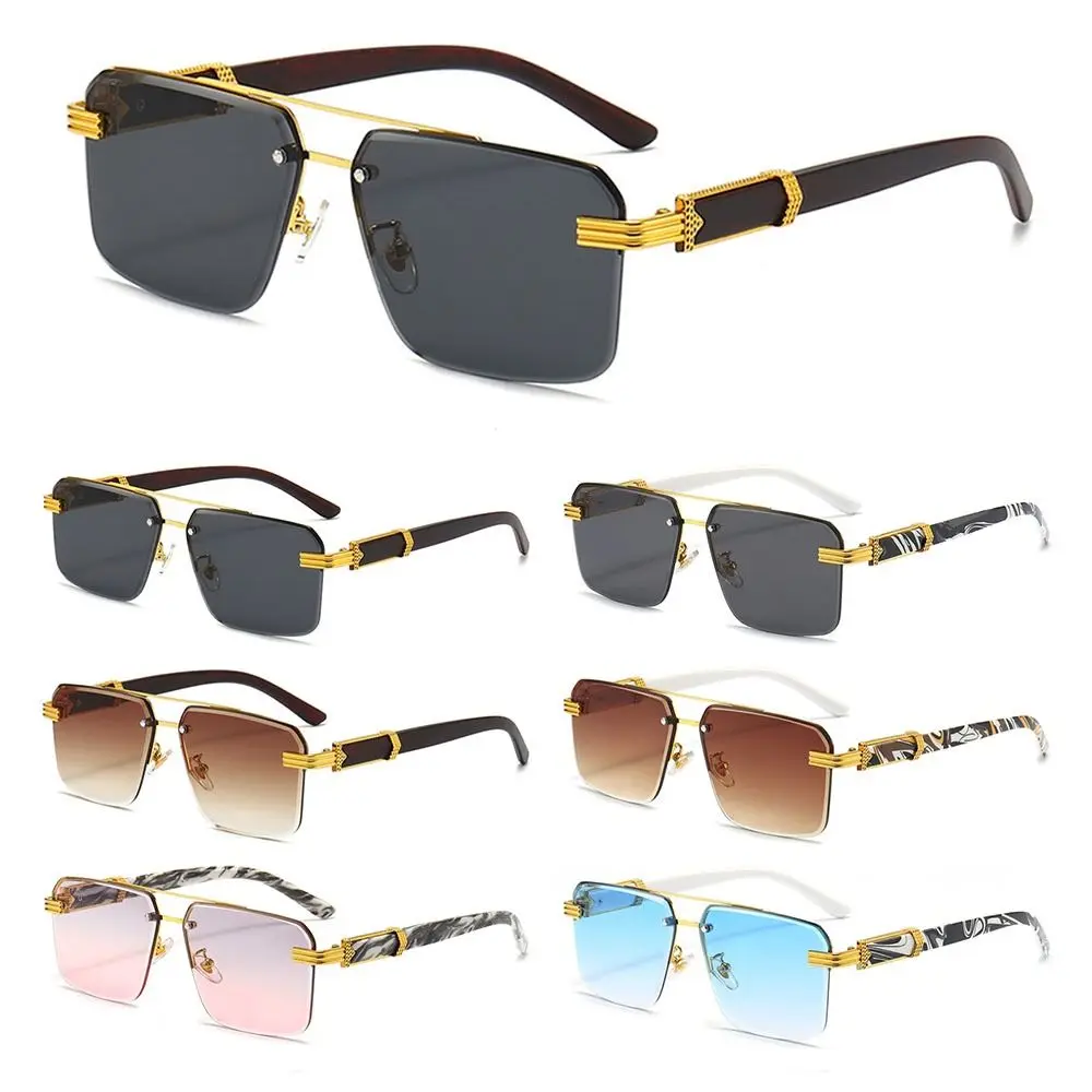 

Square Rimless Sunglasses for Men Fashion UV400 Vintage Gradient Shades Frameless Sun Glasses for Women