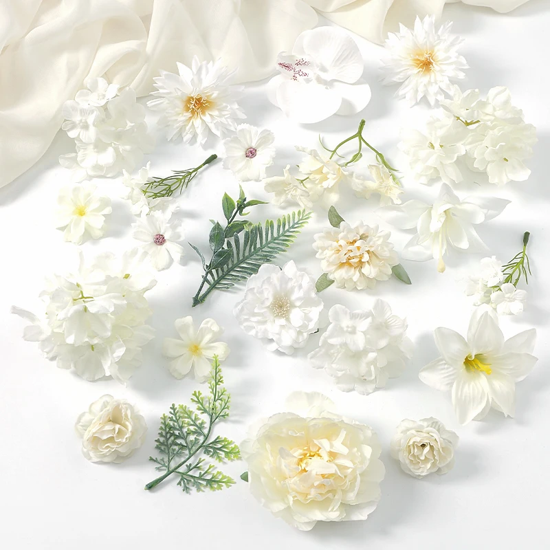 Gemischte künstliche Blumen, Rosenköpfe, künstliche Seidenblumen für Heimdekoration, Hochzeitsdekoration, Basteln, Girlande, Sammelalbum, Geschenke, Zubehör – Detail 17