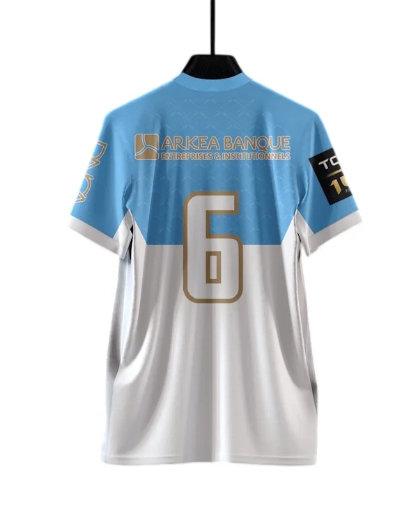 Neues Aviron Bayonnais 3D-Druck-Trikot mit Nummer, atmungsaktives, schnelltrocknendes Kurzarm-T-Shirt für Herren, passende Familienkleidung