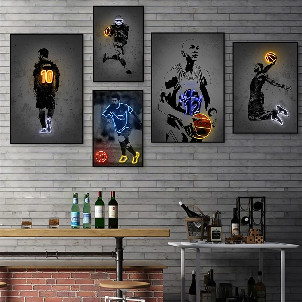 Tableau Déco Graffiti Football – Lot De 3 Toiles 40x60 Cm – Art Mural Sportif Pour Chambre Ado, Salon