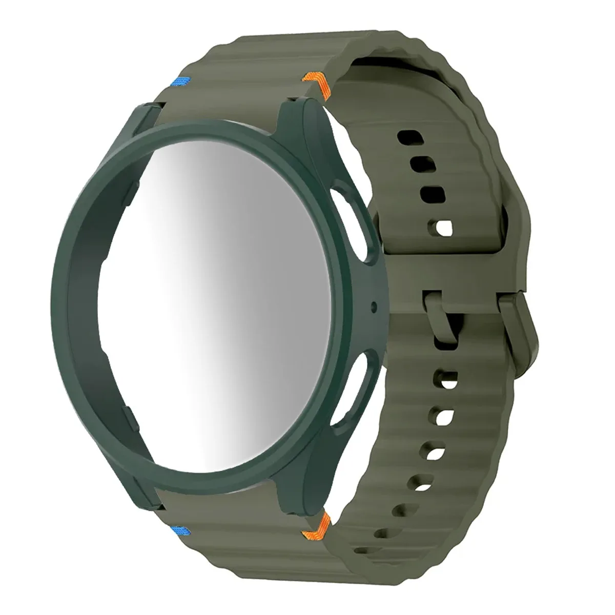 Silicone Watch Band with Case and Screen Protector Bumper