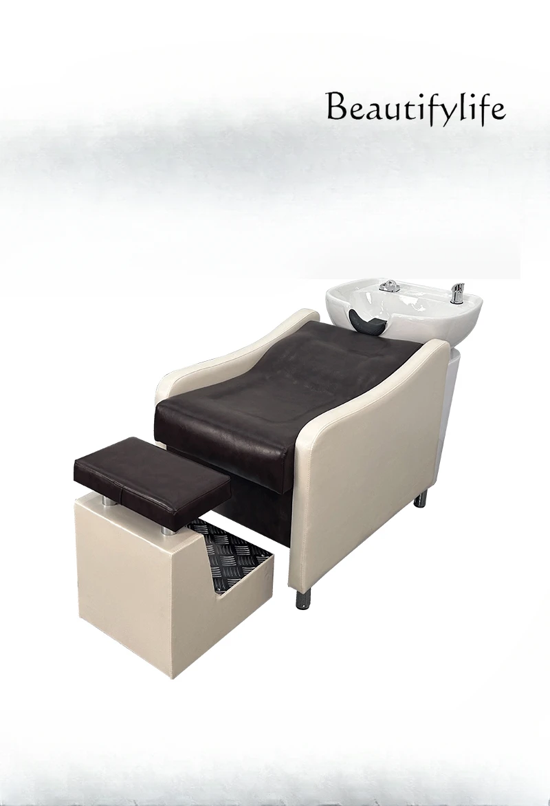 

Ceramic Basin Lying Half Shampoo Chair Flushing Bed Massage Water Heater for Barber Shop Hair Care Shop