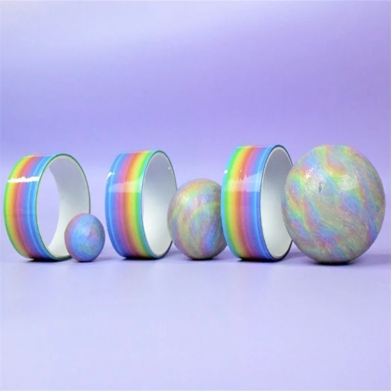 2/1PC Rainbow Ball Rolling Glue Decompression Sticky Tapes  Sticky Ball Handmade DIY Crafting Making Colored Ball Tapes