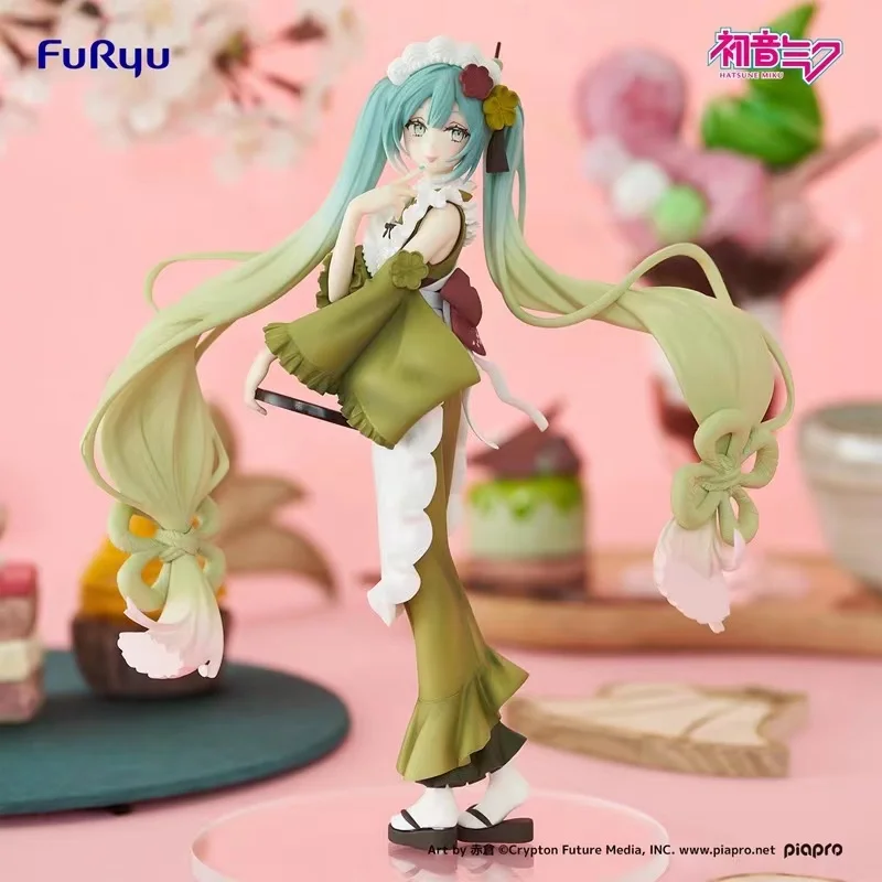 

Original Furyu Hatsune Miku Figure Matcha Green Tea Parfait Sweetsweets Vocaloid Miku Exceed Creative Bandai Model Toy Gifts