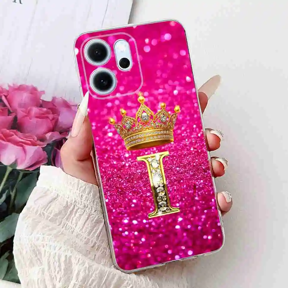 New Design Floral Letter TPU Soft Silicone Phone Case - 6.57 Cover, Elegant and Durable Protection