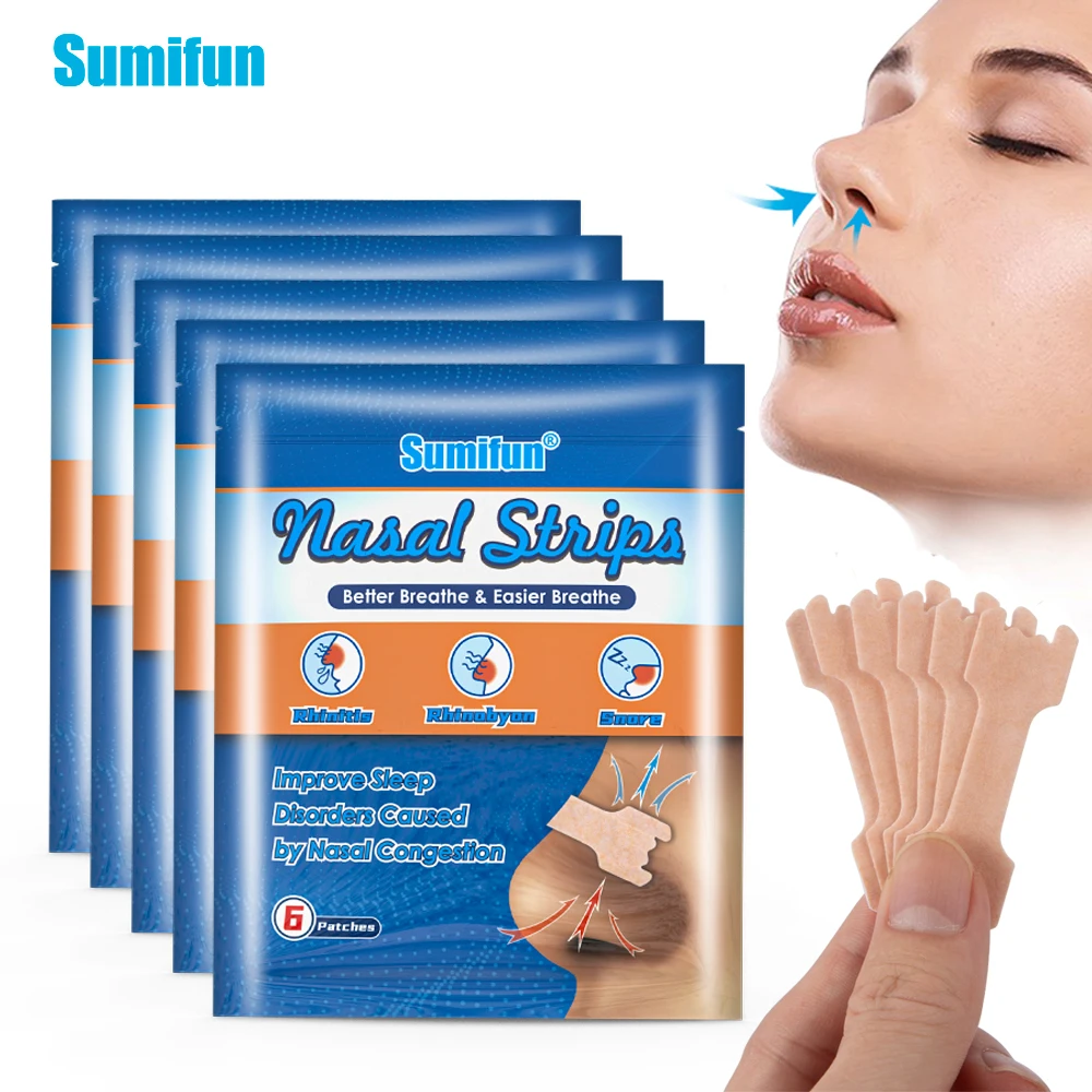 

6/18/30Pcs Sumifun Anti-Snoring Nose Patch Relieve Dyspnea Rhinitis Nasal Congestion Eliminate Cold Headache Health Care Plaster