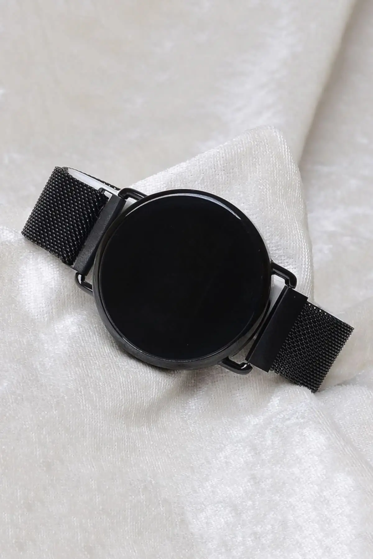Unisex black magnetic touch wrist watch