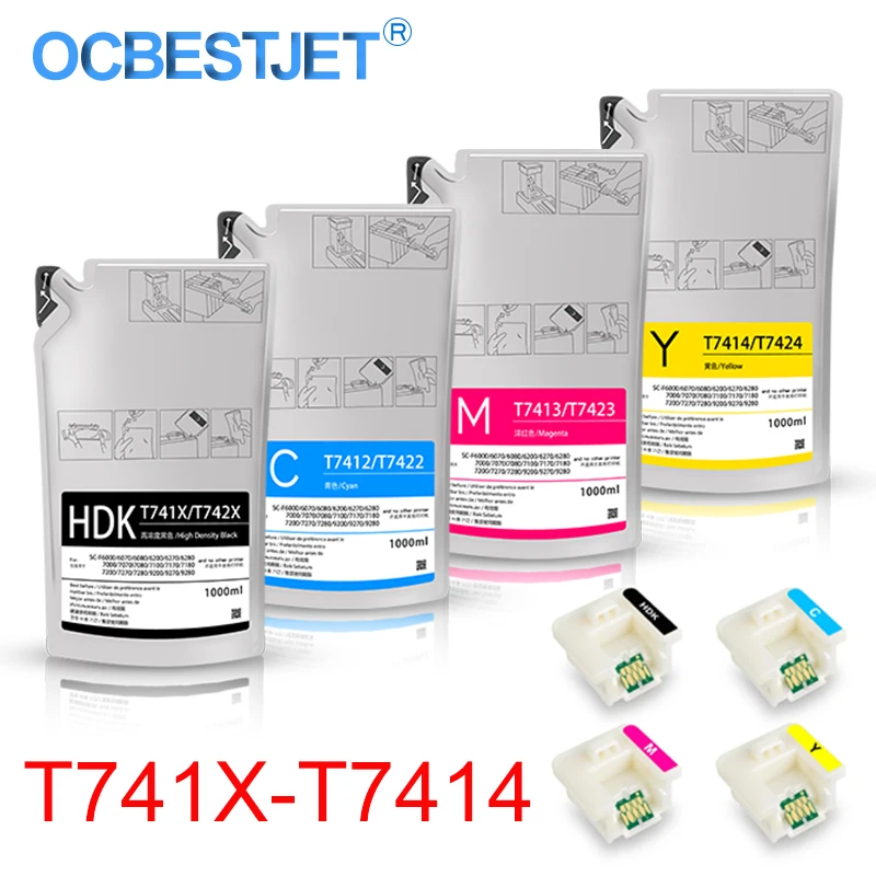 

Чернила для принтера Epson SureColor F6000 F6070 F6200 F6270 F7000 F7200 F7270 F9300, 4 цвета