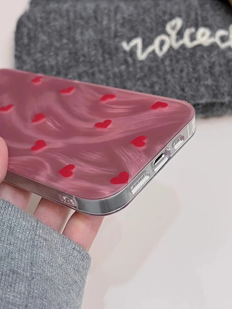 Stylish Red Heart Phone Case - Durable and Chic Design