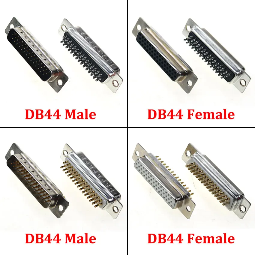1 stücke db44 schweiß kopf männlich weiblich buchse grau schwarz kunststoffs chale 3 reihen 44pin serielle port stecker D-SUB 44 pin adapter stecker – Detail 2