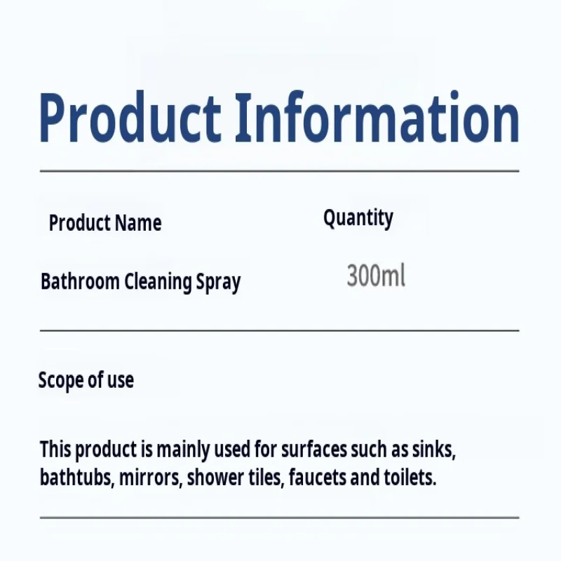 Home Decontamination Spray Bathroom Toilet Scale Remover Cleaner Porcelain Surface Cleaner Bathtub Sink Strong Cleaning Agent