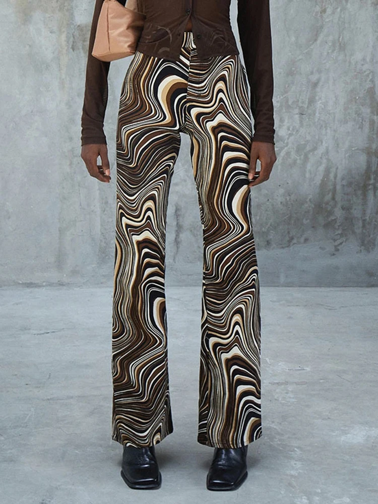 

Print Vintage High Waist Pants Women Casual Skinny Elegant Long Trousers Ladies Fashion Streetwear Summer