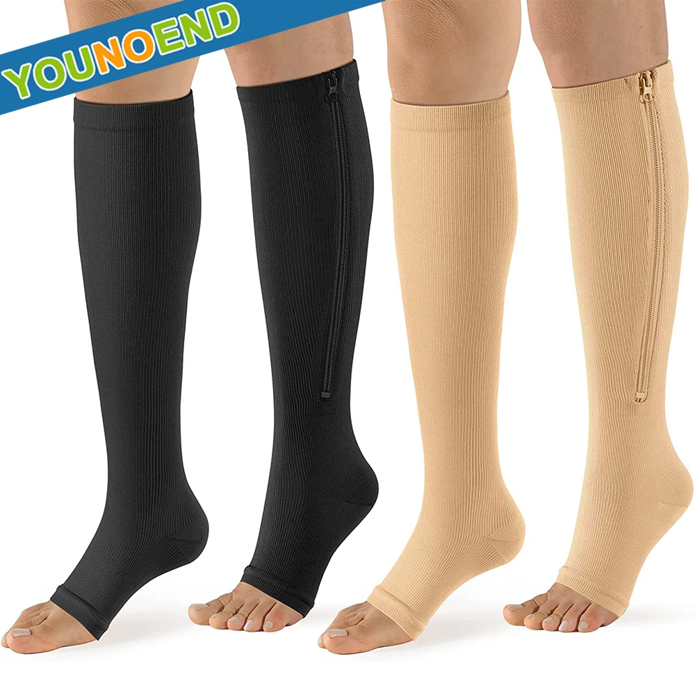 

1Pair Varicose Veins Compression Socks for Golf Rugby Hiking Sports for Anti Fatigue Driving Travel Flight Black Women Men Socks