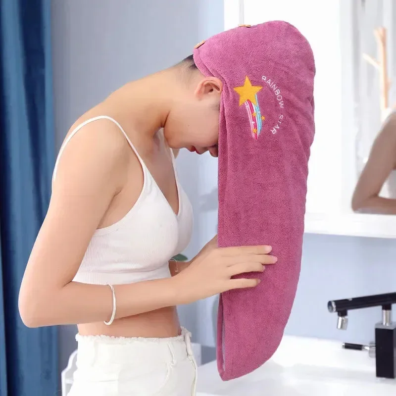 Women Soft Microfiber Towel Shower Cap Towel Bath Hats for Women Dry Hair Cap Quick Drying Soft for Lady Turban Head Girl Towel