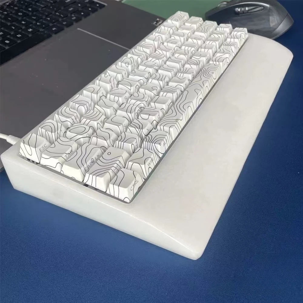 Jade Stone GH60 키보드 케이스 2-in-1 팜 패드 버전 천연 대리석 소재 글레이징 공정 60% 레이아웃 기계식 키보드 베이스