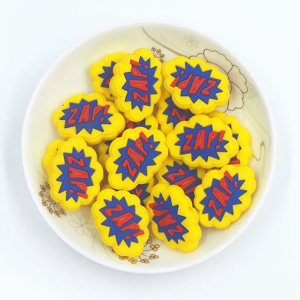 

Chenkai 50PCS ZAP Focal Beads Silicone Charms For Pen Making Character Beads For Beadable Pen DIY Baby Pacifier Dummy Chains