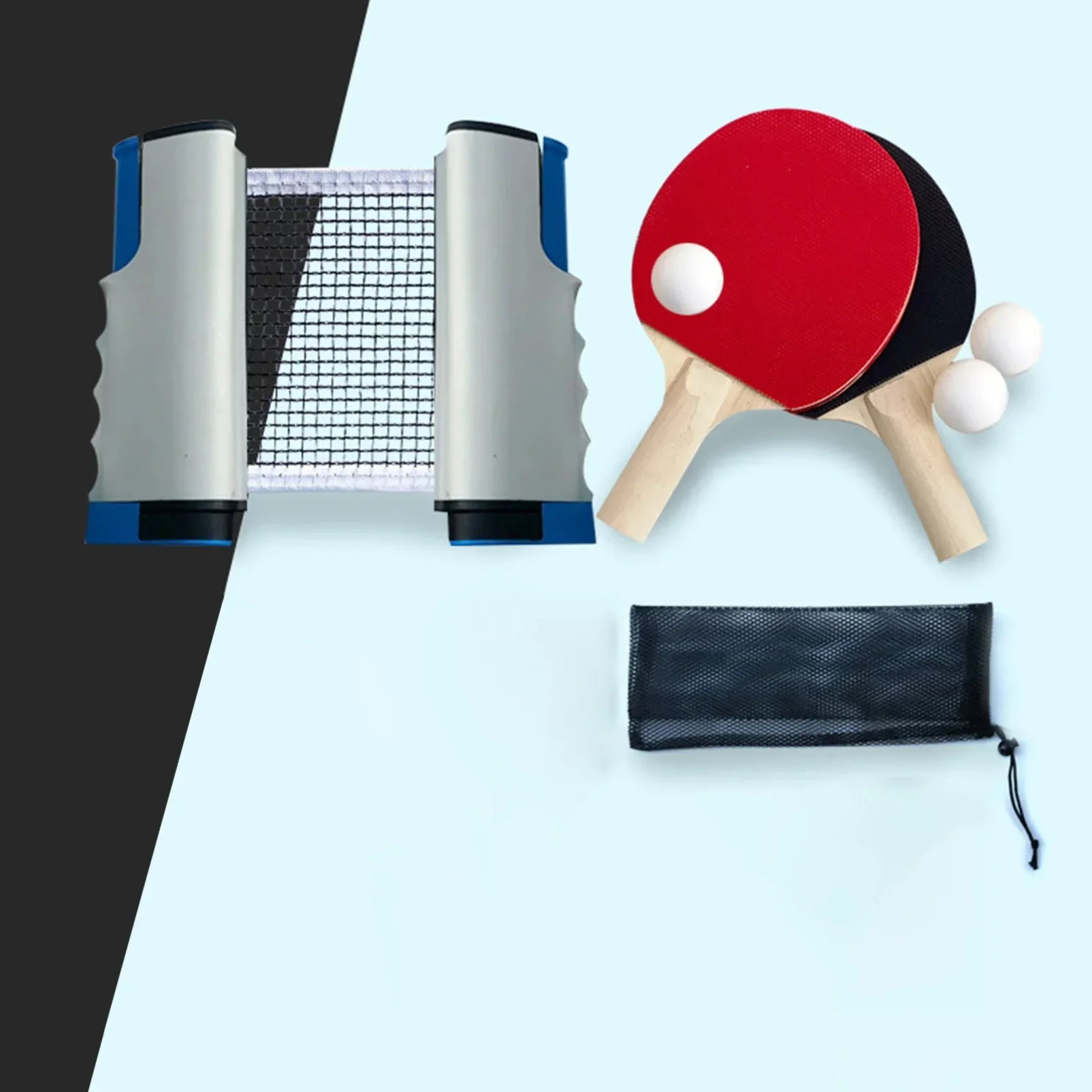 1세트 탁구 패들 세트, 접이식 네트, 운동용 탁구 세트, 라켓, 공, 가족, 가정..