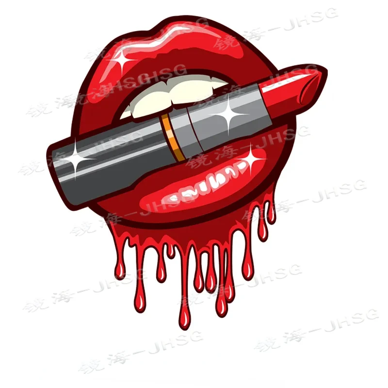 

Girls Lipstick Leopard Lipstick Personalized Car Sticker DIY Waterproof Vinyl