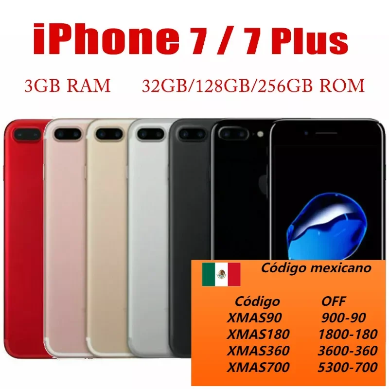 Apple Iphone 7 / Iphone 7 Plus 4G Mobile Originale Sbloccato 32Gb/128Gb/256Gb Rom Smartphone 4.7 "/5.5" 12Mp Cellulare Con Impronte Digitali