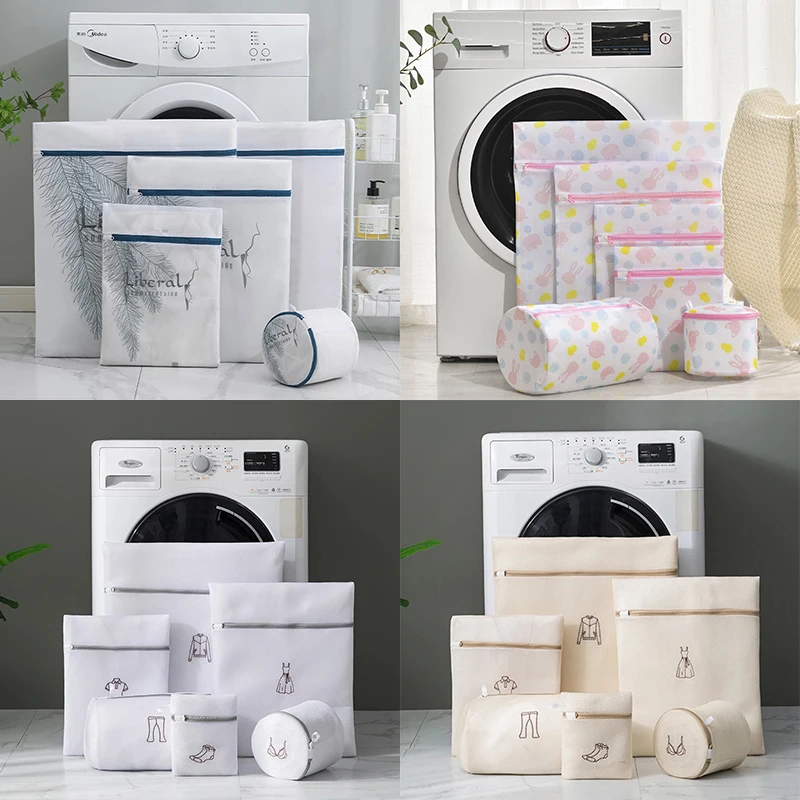 6Pcs Set Thicken Mesh Laundry Bags Dirty Clothes Shoes Bra Washing Bags Clothing Protective Pouch Travel Organizer Storage Bag 5