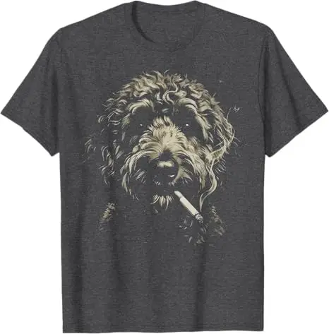 Vintage Raccoon Street Y2K Lustige Neuheiten-Geschenke Herren Damen T-Shirt Rauchender Goldendoodle Hund Ästhetische Kleidung Zigaretten Pomeranian – Detail 12