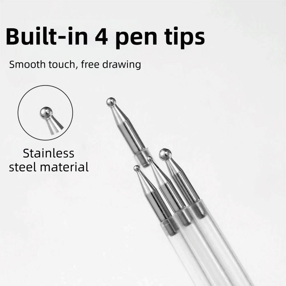 5-in-1 네일 아트 도팅 펜 DIY 0.8/1.0/1.6/2.0mm 네일 도트 페인트 펜 멀티팁 다양한 사이즈 네일 아트 볼펜