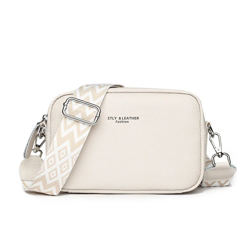 thumbnail image 1 of Bolso de hombro para mujer 100% de piel auténtica, novedad de 2024, bolso cruzado de piel de vaca de alta calidad para mujer, bolso de mano con correa ancha para el hombro para niñas, 1 of 5