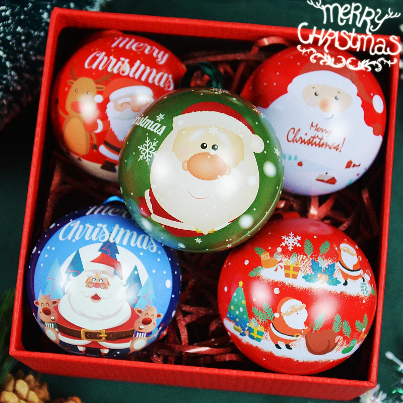 7cm Christmas gifts Ball Christmas Tree Decorations Christmas Eve children's candy boxes small gift decorations packaging boxes