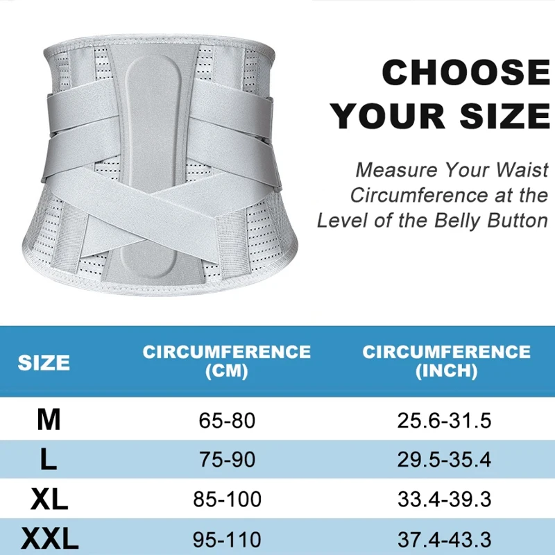 1 Pcs Back Brace for Lower Back Pain Relief, Lumbar Support Belt with Lumbar Pad, Ergonomic Design for Herniated Disc, Sciatica