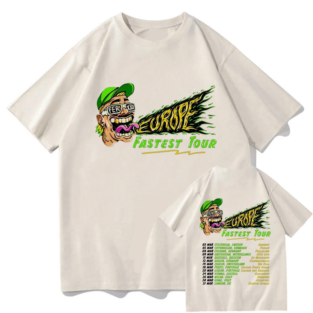 Feid Ferxxo Tour 2025 T-shirts Rapper Tshirts Short Sleeve Hiphop TShirts Unisex Y2K Tshirt High Quality Cotton Women Men Tops 4