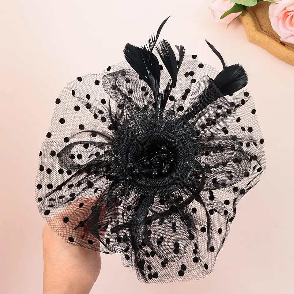 Clip Pelo Plumas Bodas Ascot Accesorio Elegante Clip Pelo Plumas Para Boda | Fascinator Ascot | 6 Colores Fascinator Plumas Cabello