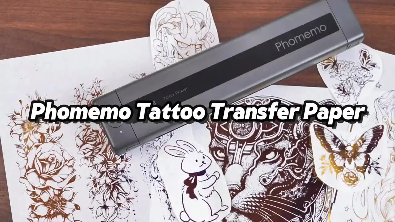 PHOMEMO M08F タトゥー転写紙、タトゥー用熱ステンシル紙、PHOMEMO M08F TP81 タトゥーテンプレートプリントと互換性あり