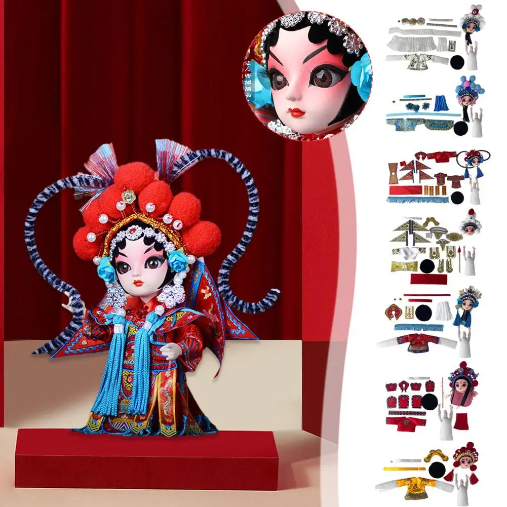 

Chinese Style Peking Opera Puppet Doll DIY Material Handicraft Opera Kit Unfinished Folk Gifts Beijing Product Package P9W5