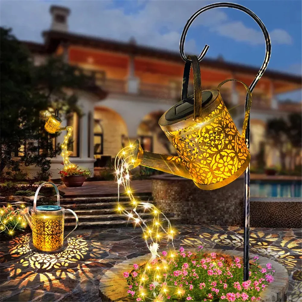 Solar Garden Lights Outdoor Solar Powered Waterproof Decorative Kettle Art Lamp Waterproof IP65 with Installed Light String best solar lights