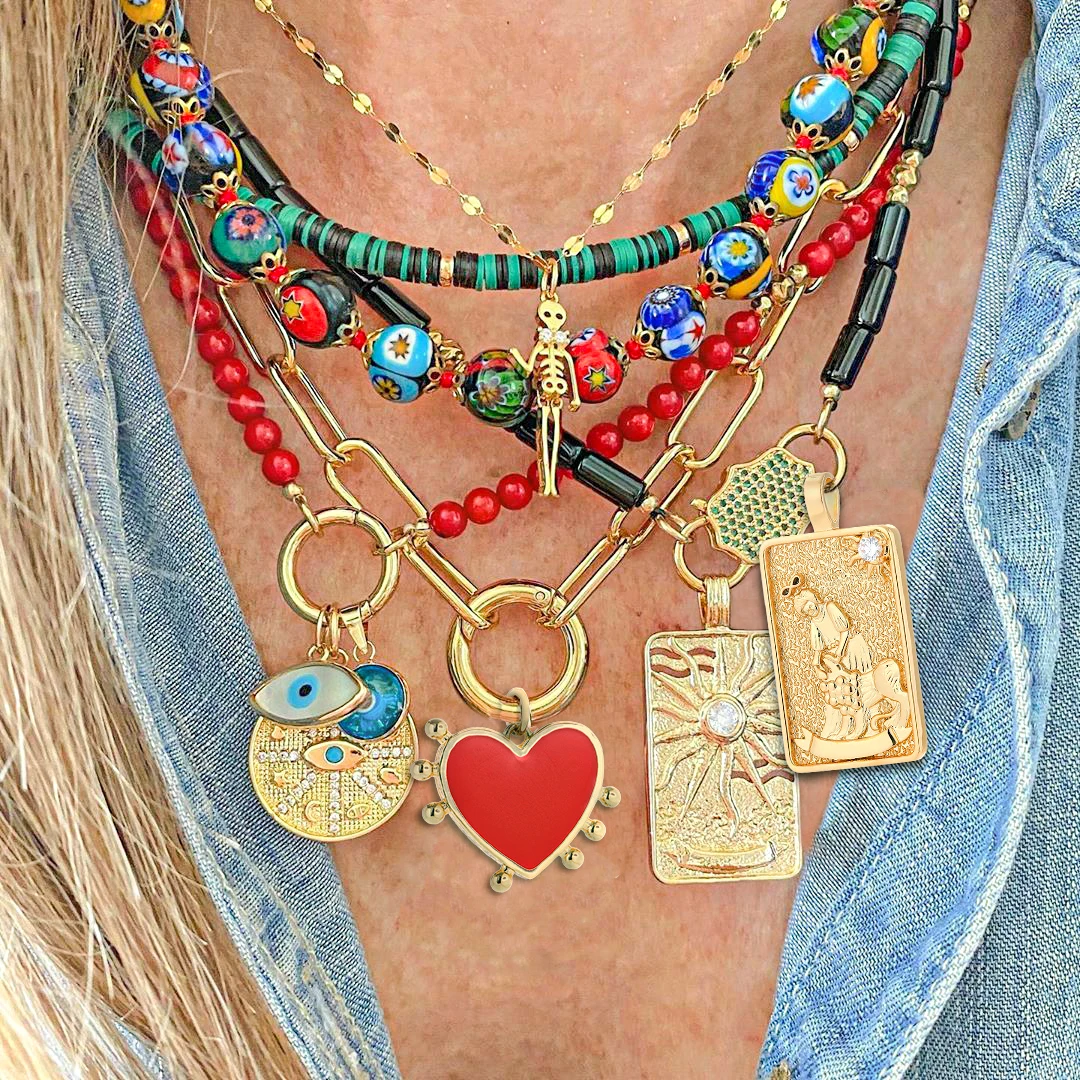 Tarot Evil Blue Eye Designer Niedlicher Designer Rotes Herz Liebe Diy Halskette Ohrringe Armband Baumeln Anhänger Charms Telefon Nagel Harz