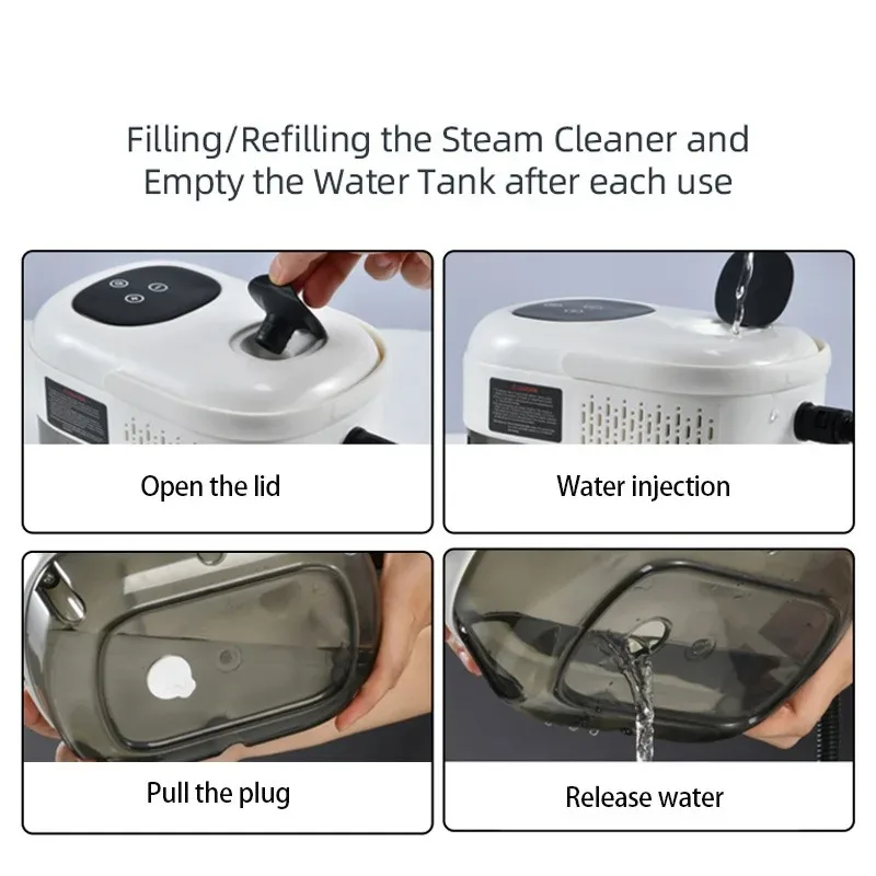 1500W High-Pressure Steam Cleaner 110V 1000ml Water Tank, 6 Adjustable Gears, Portable for Home Cleaning 5