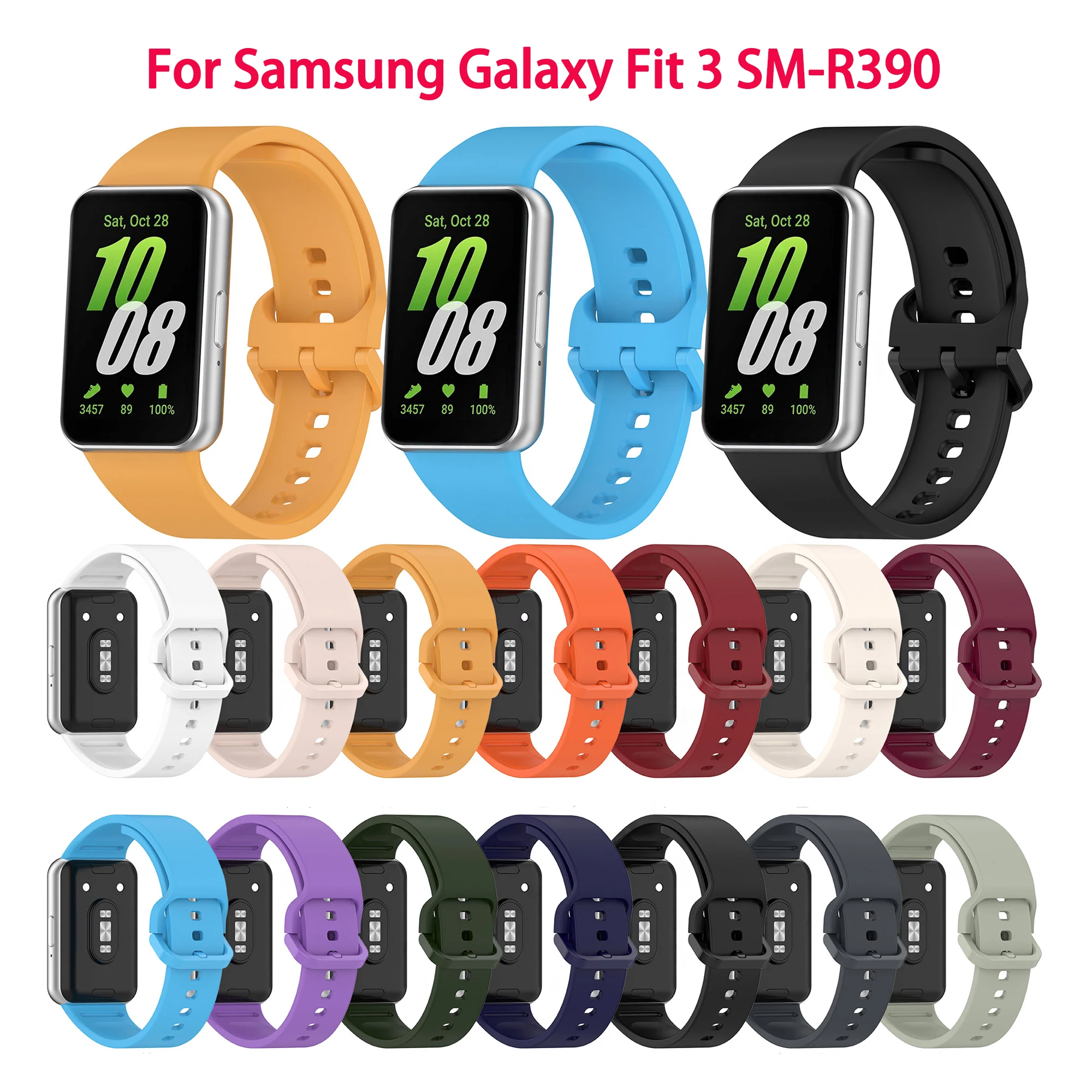 

Silicone Strap For Samsung Galaxy Fit 3 Watch Bracelet Replacement Sport Watchband For Samsung Galaxy Fit3 SM-R390 Band