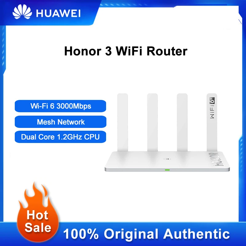 

Original Honor 3 Wireless Router WiFi 6 3000Mbps Dual-Core Network Extender Signal Repeater High Gain 4 Antennas For Office Home