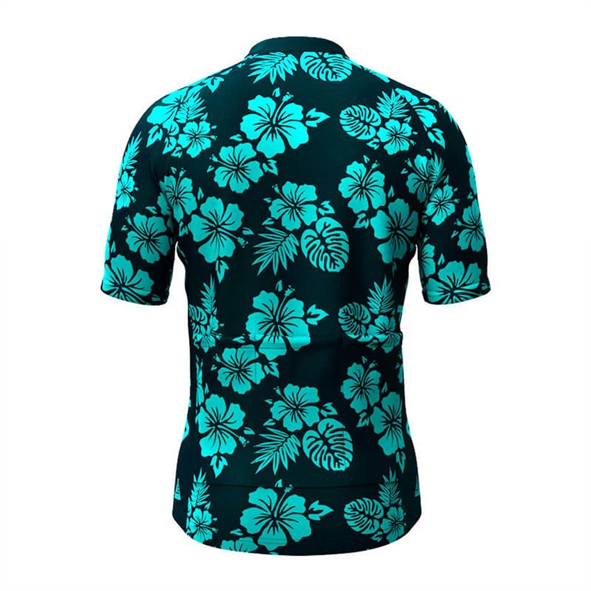 Tropical Floral Print Cycling Jersey Men Short Sleeve Ropa Ciclismo Triathlon Bike Wear Clothing Mtb Jersey
